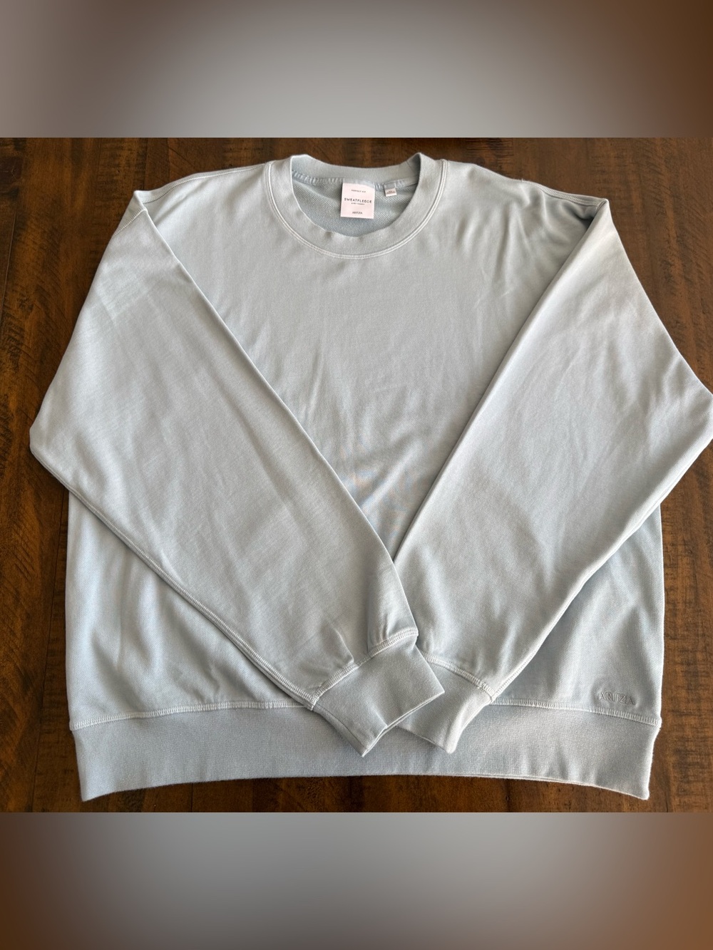 Aritzia Perfect Fit Crewneck Sweatshirt in Pale Blue